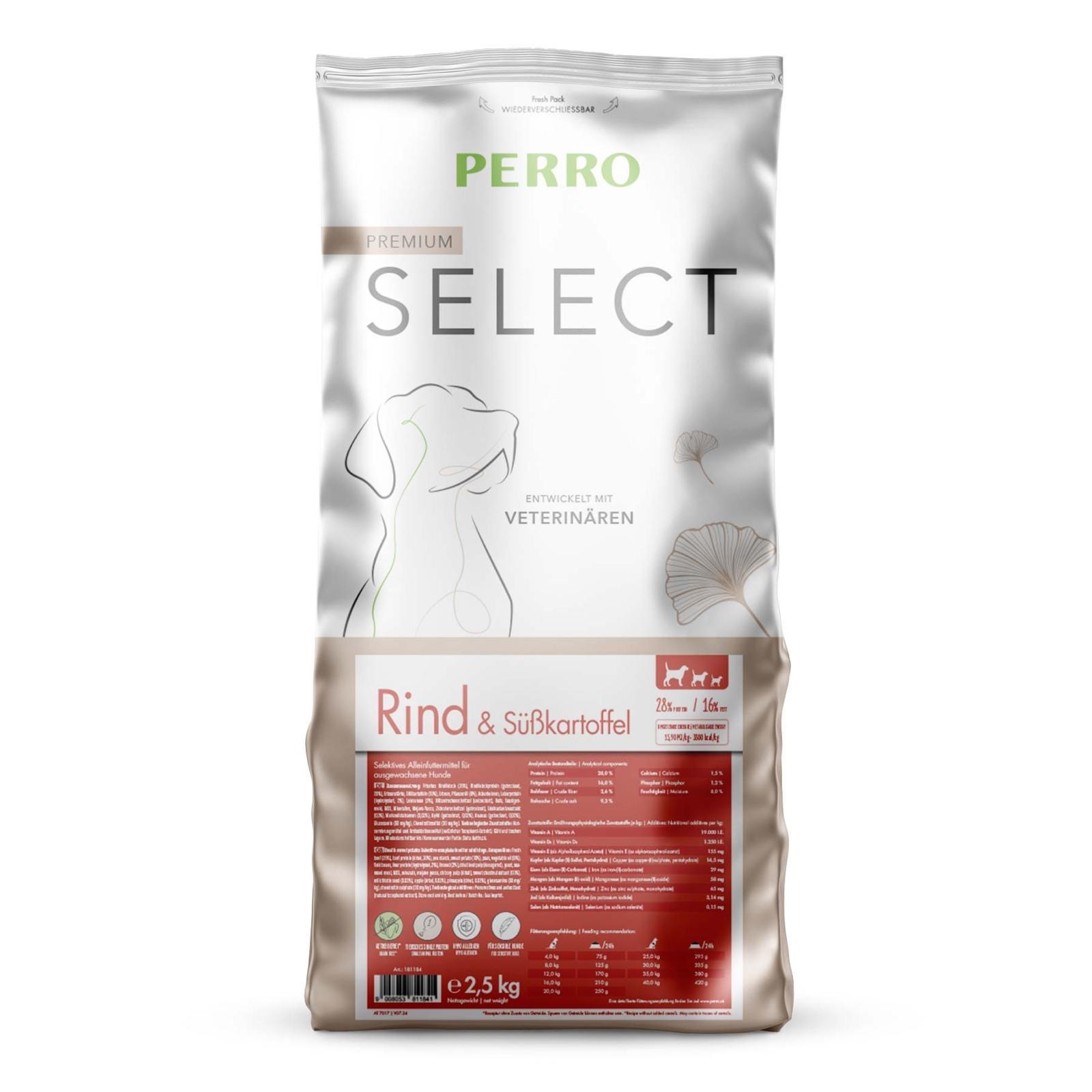 PERRO Select Grain Free Rind und Süßkartoffel 2,5 kg